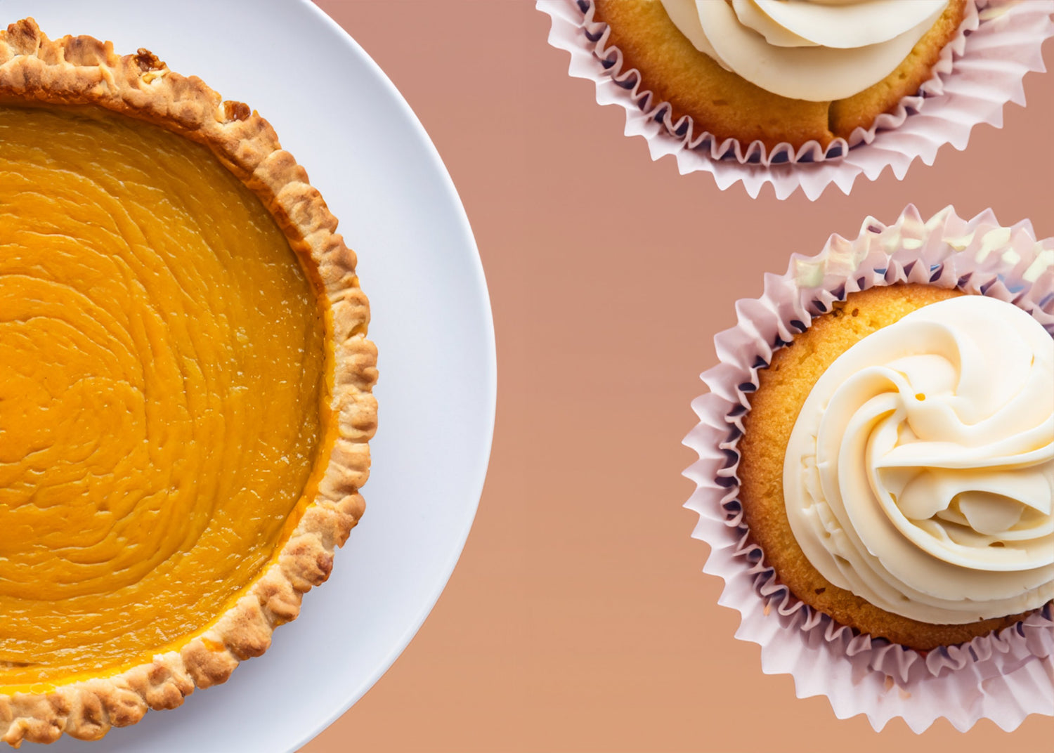 Pumpkin Pie and Vanilla Cupcakes
