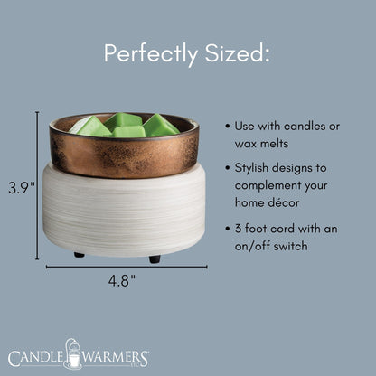 White Washed Bronze 2-in-1 warmer product details