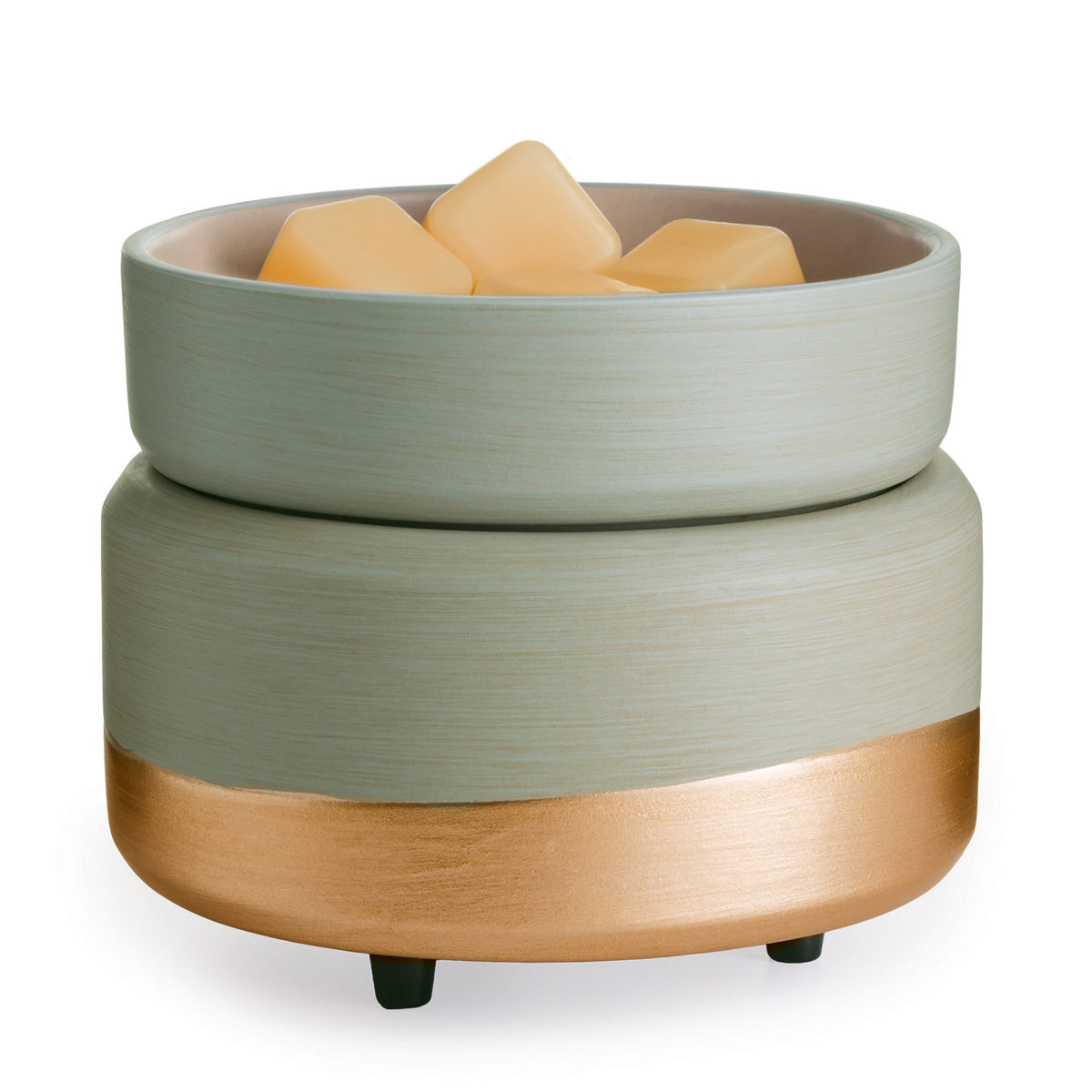 Midas 2-in-1 warmer with brushed earth tones and metallic gold base