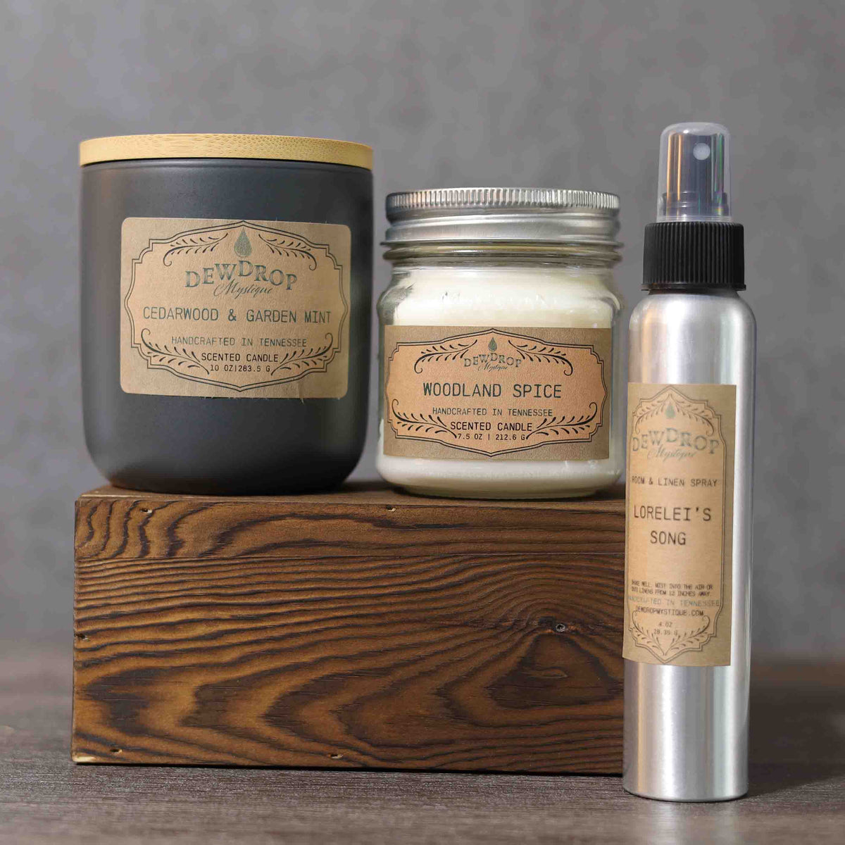 Dewdrop Mystique Signature Fragrance Set arranged together